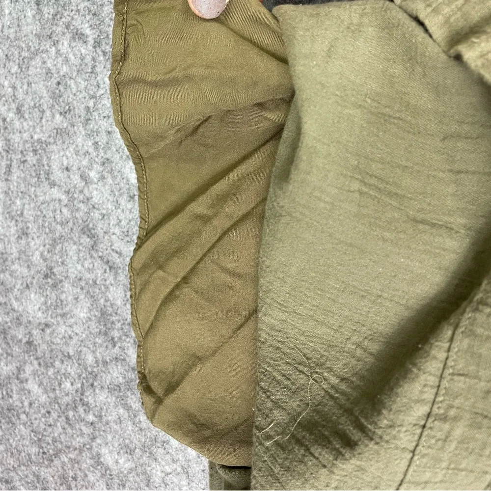 Sugar Lips Jaelyn High Waist Wide Leg Cropped Pants size Small Olive Green - Picture 11 of 12